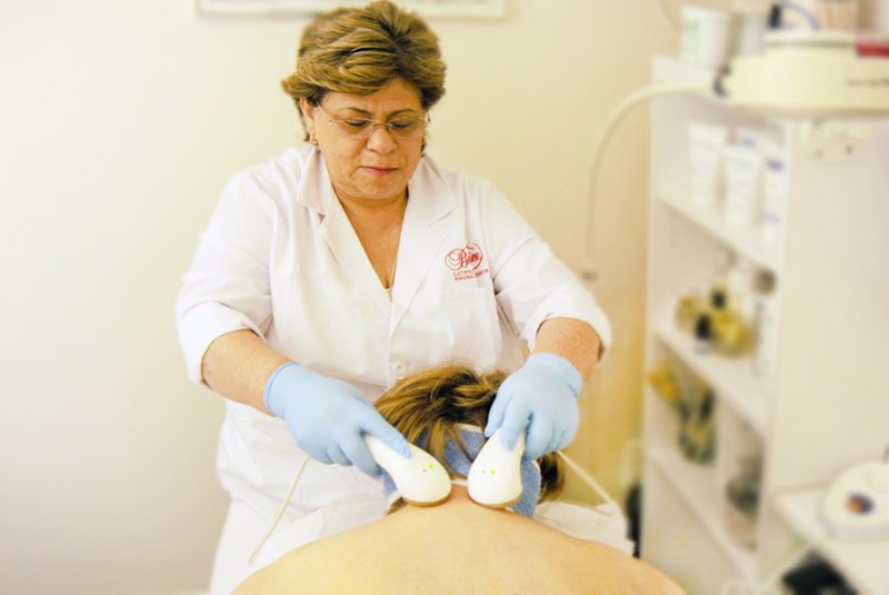 Herlinda performing an electrolysis treatment at Berenice